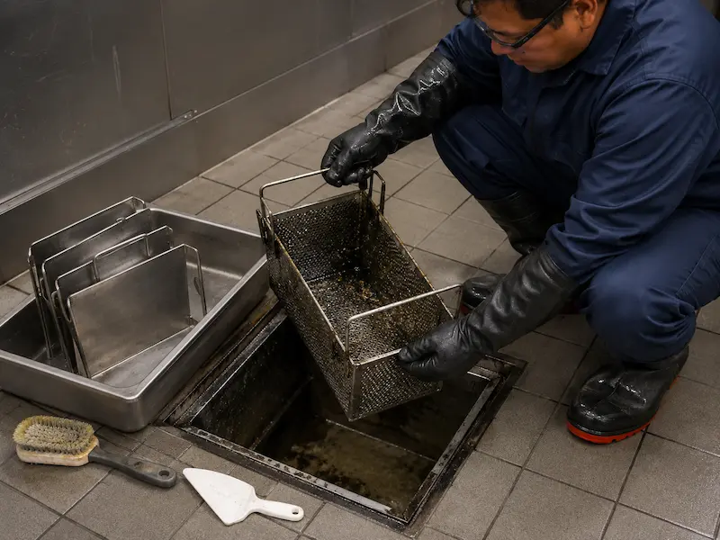 Limpieza de tramoa de grasa con personal capacitado